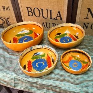 Handmade Mexican Nesting Bowls, Set of 4